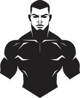 Strength Unleashed Monochrome Vector of Muscular Prowess Flexing Dominance Black Vector Depiction of Bodybuilders Power