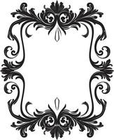 Exquisite Abundance Royal Decorative Florals in Black Vector Opulence in Blooms Monochrome Royal Style Floral Design