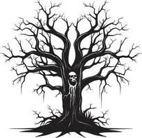 perdurable serenidad representación de un muerto arboles decaer en negro ecos de soledad monocromo tributo a un sin vida árbol vector