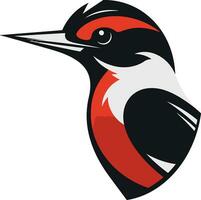 Black Woodpecker Bird Logo Design Geometric Woodpecker Bird Logo Design Black Geometric vector