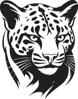 Ebon Hunter Vector Ocelot Emblem Elegant Pursuit Ocelot Symbol in Ebony