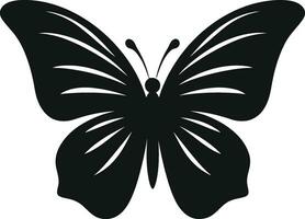 monocromo majestad mariposa emblema en negro el Arte de sencillez negro mariposa marca vector