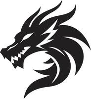 Twilight Beast Black Vector Dragons Fiery Glory Mythical Monarch Monochrome Vector of the Dragon