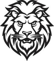 Enigmatic King Black Lion Insignia Ink Black Growl Lion Vector Icon