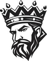 Noble Demeanor Black Vector Portrait of Imperial Grace Majestic Emblem Monochrome Vector Art Celebrating Kingly Aura