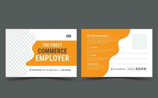 Business post card design template vector