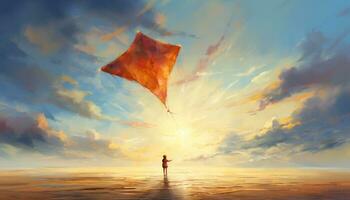 kite flying in the sky photo