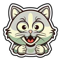 Happy Cute Kitten sticker vector