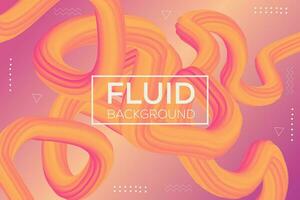 Abstract gradient 3d fluid wavy colorful modern background illustration. vector