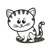 Happy Cute Kitten sticker vector