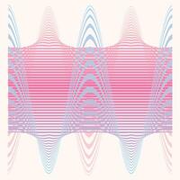 Pink, peach, blue, background of linear waves vector abstract art and technology. Gradients that are steep the geometry of the future