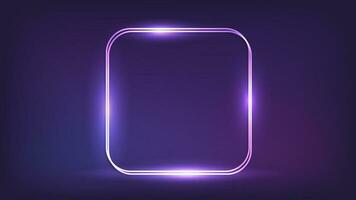 Neon double frame with shining effects vector