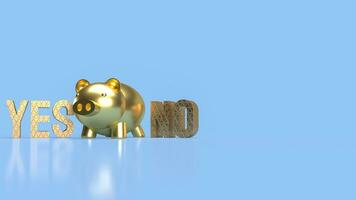 The Gold piggy Bank for earn concept 3d rendering photo