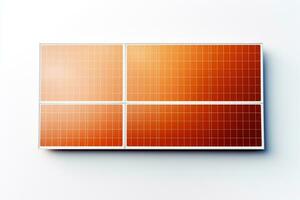 Solar panels on a white background. 3d rendering. Computer digital drawing. Ai Generated photo