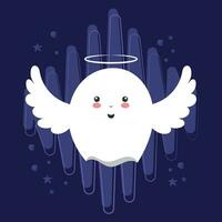 Isolated halloween ghost with an angel costume Vector