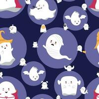 Halloween ghost character pattern background Vector