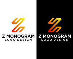 Letter Z monogram simple geometric line logo design. vector