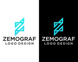 Letter Z monogram simple geometric line logo design. vector