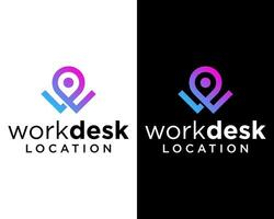 Letter W monogram location logo design. vector