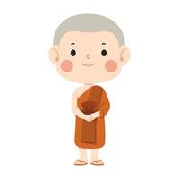 Man buddhist monk cartoon characters vector