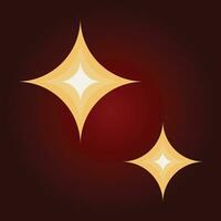 Vector set of golden stars on a red background