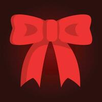 Red bow on a red background. Vector illustration for your design.