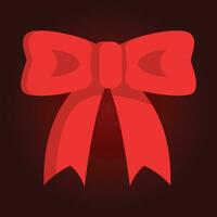 Red bow on a red background. Vector illustration for your design.