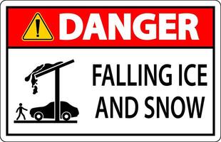 Ice and Snow Danger Sign Caution - Falling Ice And Snow Sign vector