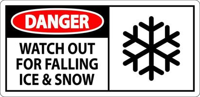 Danger Sign Watch Out For Falling Ice And Snow vector