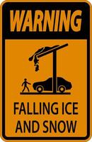 Ice and Snow Warning Sign Caution - Falling Ice And Snow Sign vector