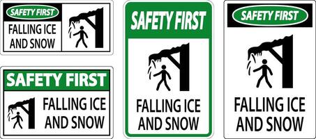 Ice and Snow Warning Sign Caution - Falling Ice And Snow Sign vector