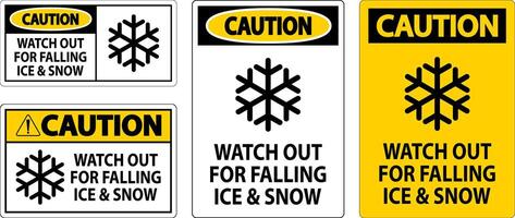 Caution Sign Watch Out For Falling Ice And Snow vector