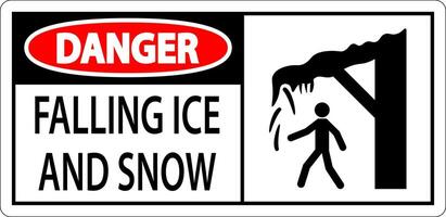 Ice and Snow Warning Sign Caution - Falling Ice And Snow Sign vector