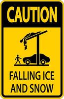 Ice and Snow Caution Sign Caution - Falling Ice And Snow Sign vector