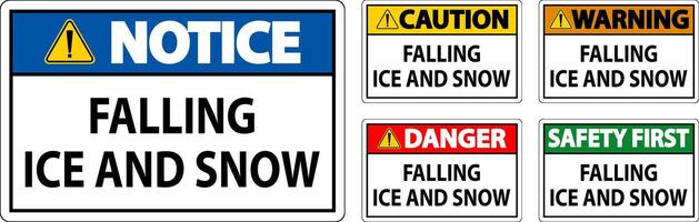 Caution Sign Falling Ice And Snow vector