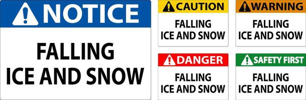 Caution Sign Falling Ice And Snow vector