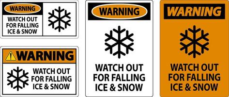 Warning Sign Watch Out For Falling Ice And Snow vector