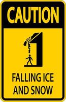 Ice and Snow Warning Sign Caution - Falling Ice And Snow Sign vector