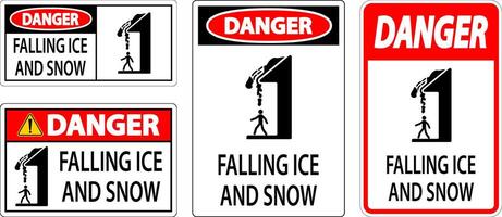 Ice and Snow Warning Sign Caution - Falling Ice And Snow Sign vector