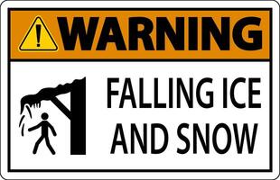 Ice and Snow Warning Sign Caution - Falling Ice And Snow Sign vector