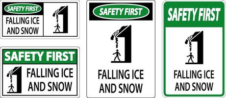 Ice and Snow Warning Sign Caution - Falling Ice And Snow Sign vector