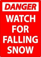 Danger Sign Watch For Falling Snow vector