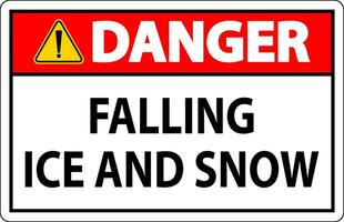 Danger Sign Falling Ice And Snow vector