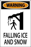 Ice and Snow Warning Sign Caution - Falling Ice And Snow Sign vector