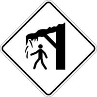 Ice Warning Sign Watch Out For Falling Ice And Snow Symbol vector