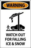 Warning Sign Watch Out For Falling Ice And Snow vector