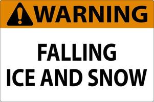 Warning Sign Falling Ice And Snow vector