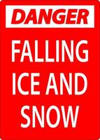 Danger Sign Falling Ice And Snow vector