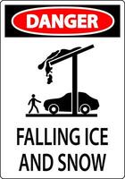 Ice and Snow Danger Sign Caution - Falling Ice And Snow Sign vector