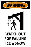 Warning Sign Watch Out For Falling Ice And Snow vector